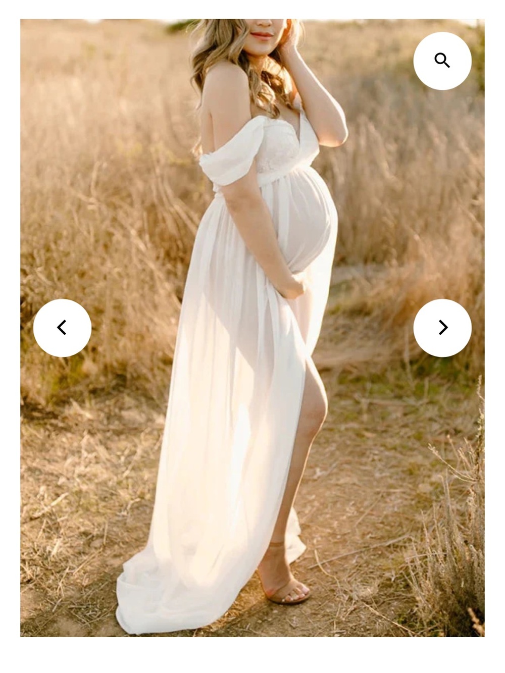 Momyknows cross chest off shoulder open front maternity dress